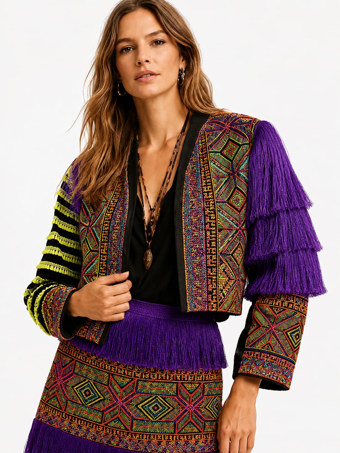 Purple aztec boho jacket