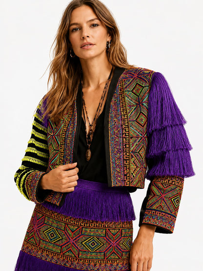 Purple aztec boho jacket