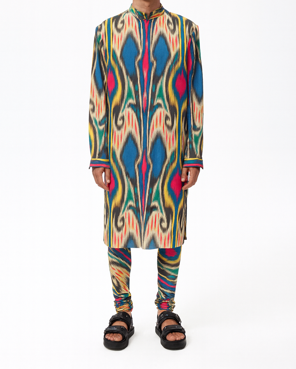 Multicolour Bold Ikat Fusion Kurta
