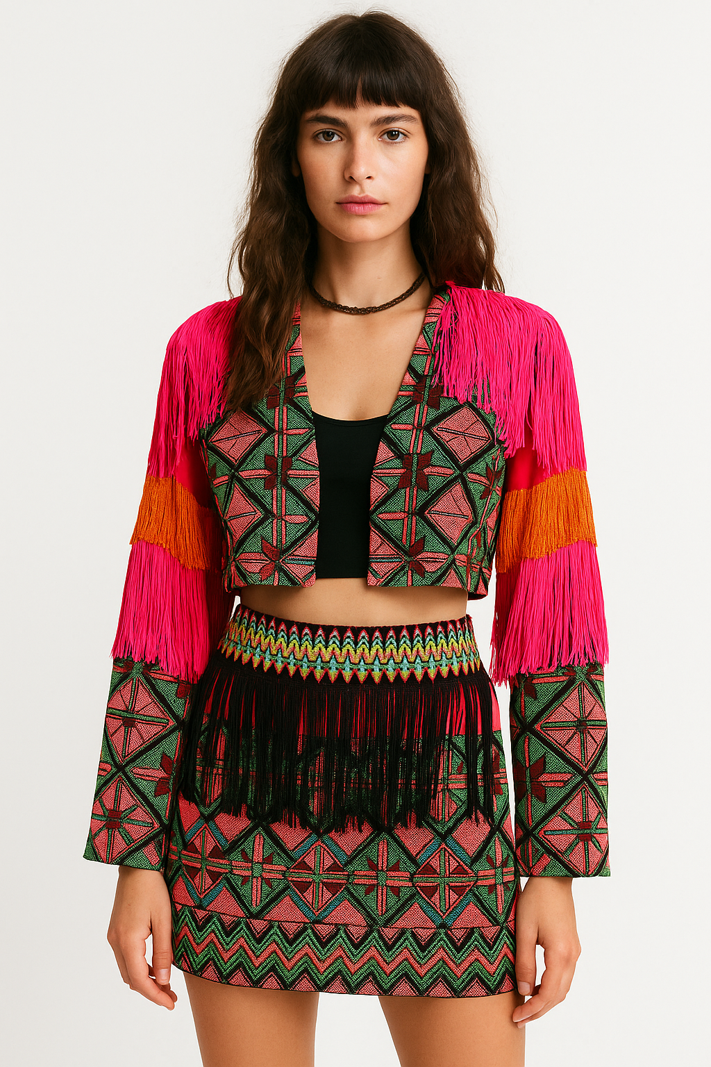 Pink orange boho jacket