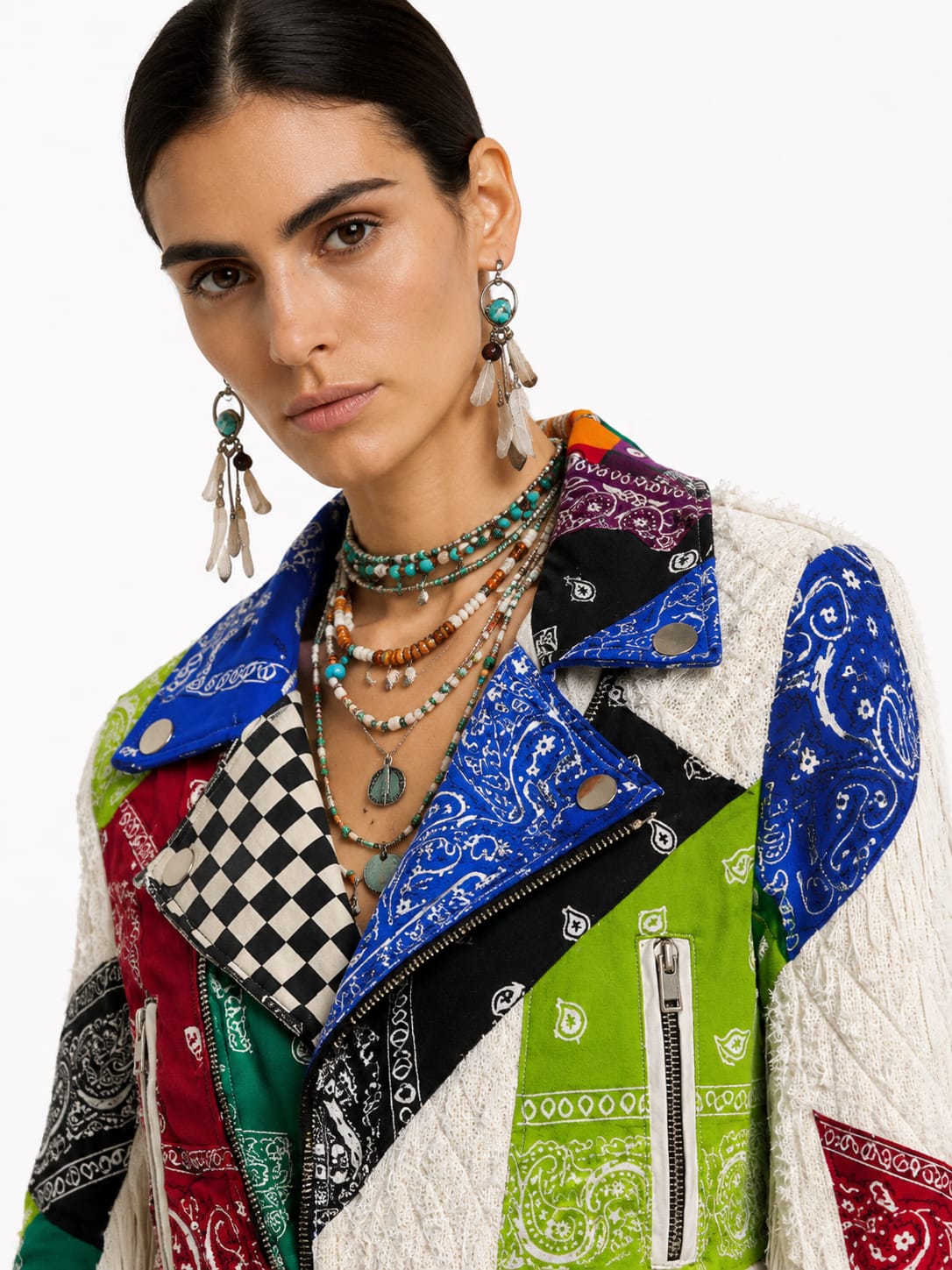 Mix bandana tassel biker