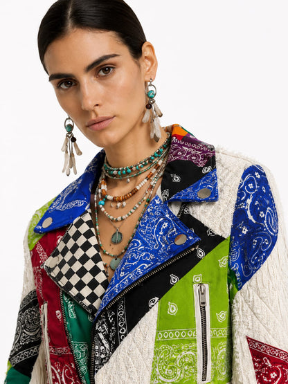 Mix bandana tassel biker