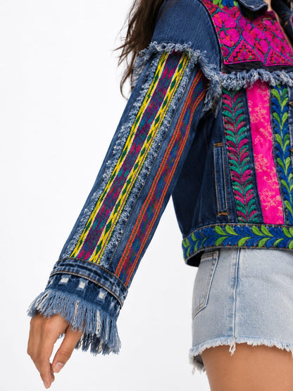 Boho denim jacket