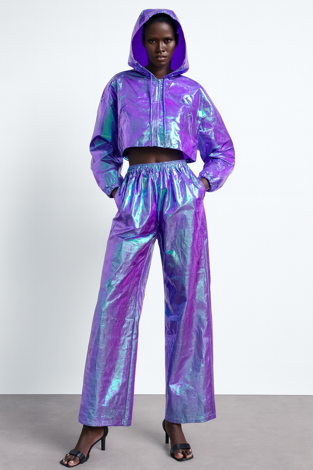 Iridescent Violet Metallic Co-ord Set