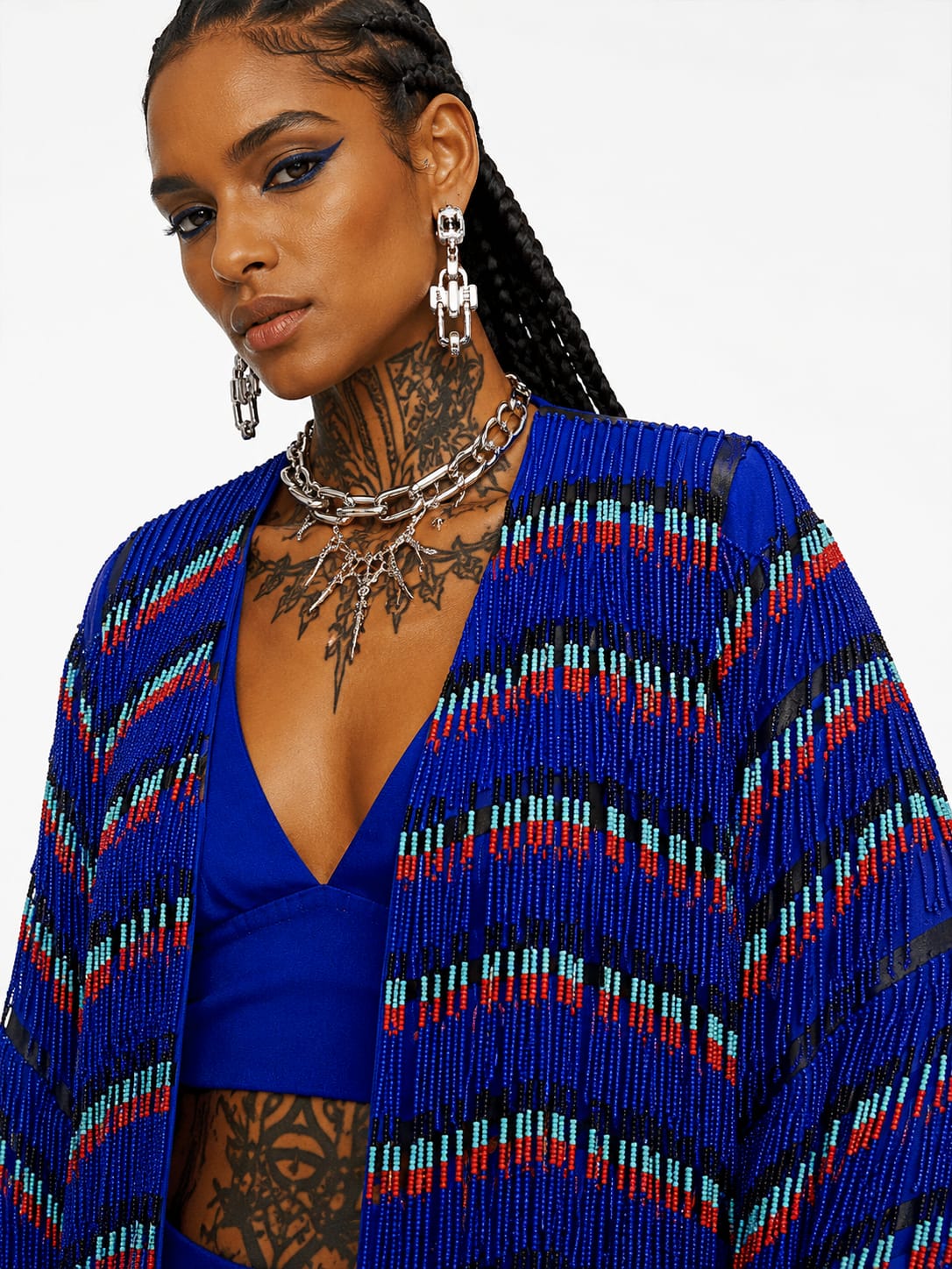 Blue tassel boho jacket