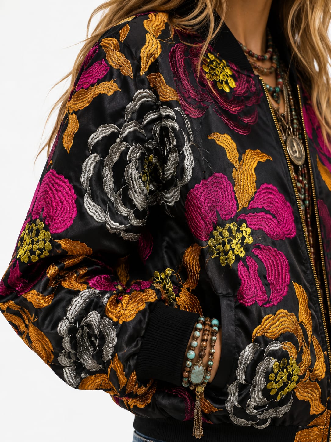 Floral Boho Bomber Jacket