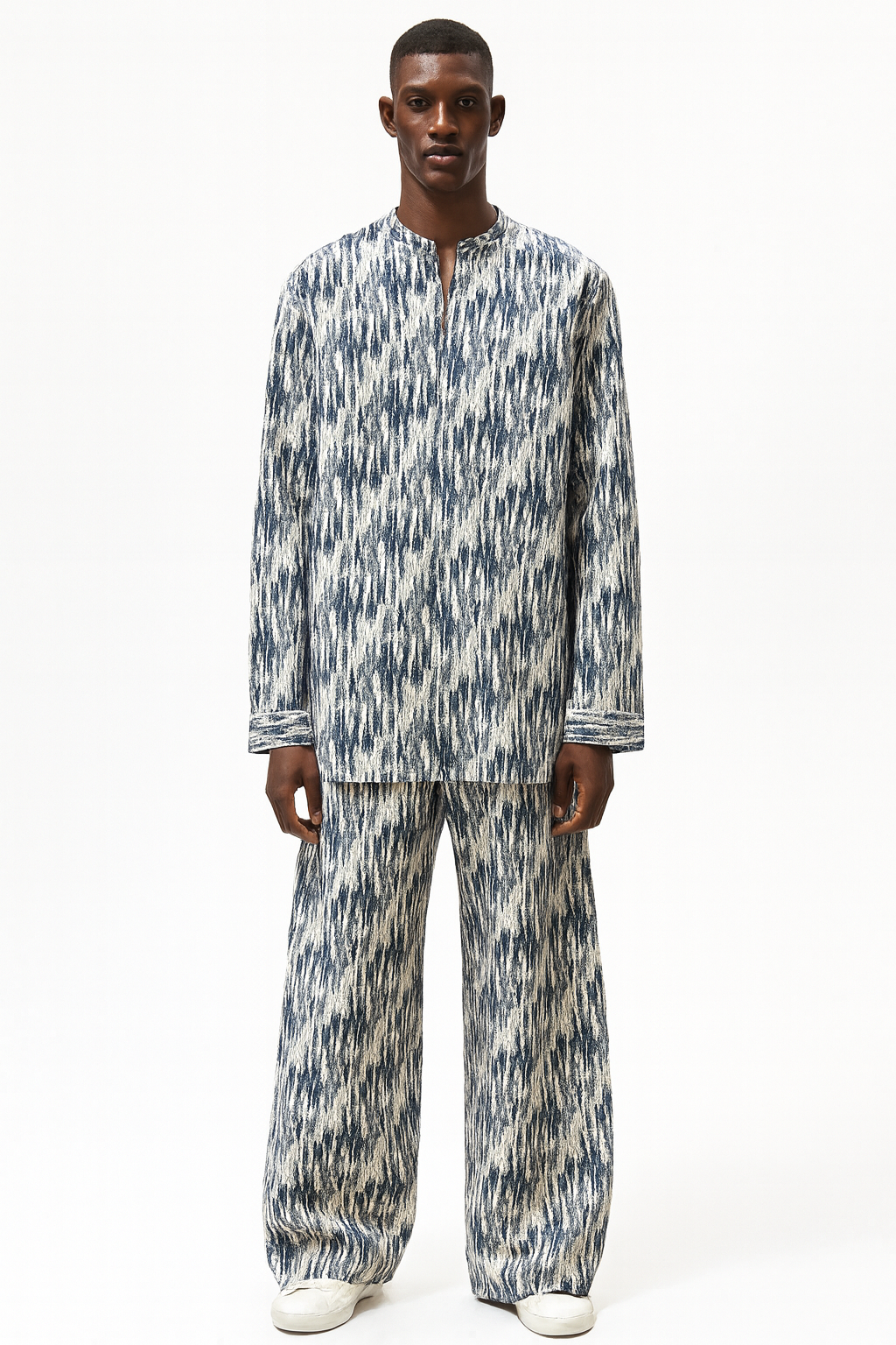 Indigo Ikat Textured Co-ord Set