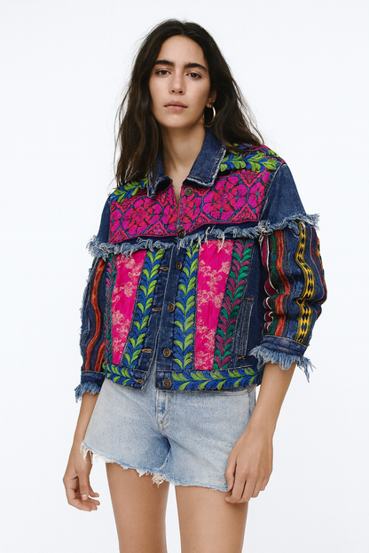 Boho denim jacket
