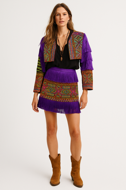 Purple aztec boho jacket
