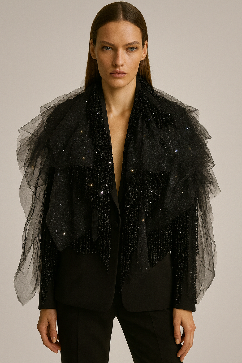 Black tassel bling jacket