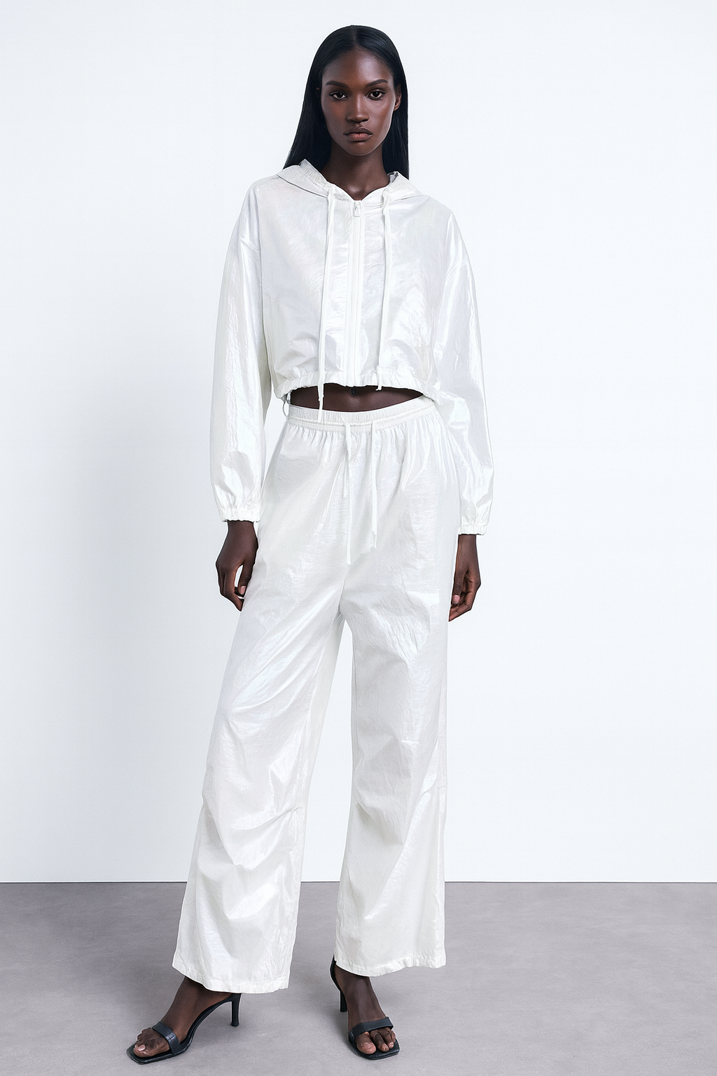 Pearl White Metallic Co-ord Set