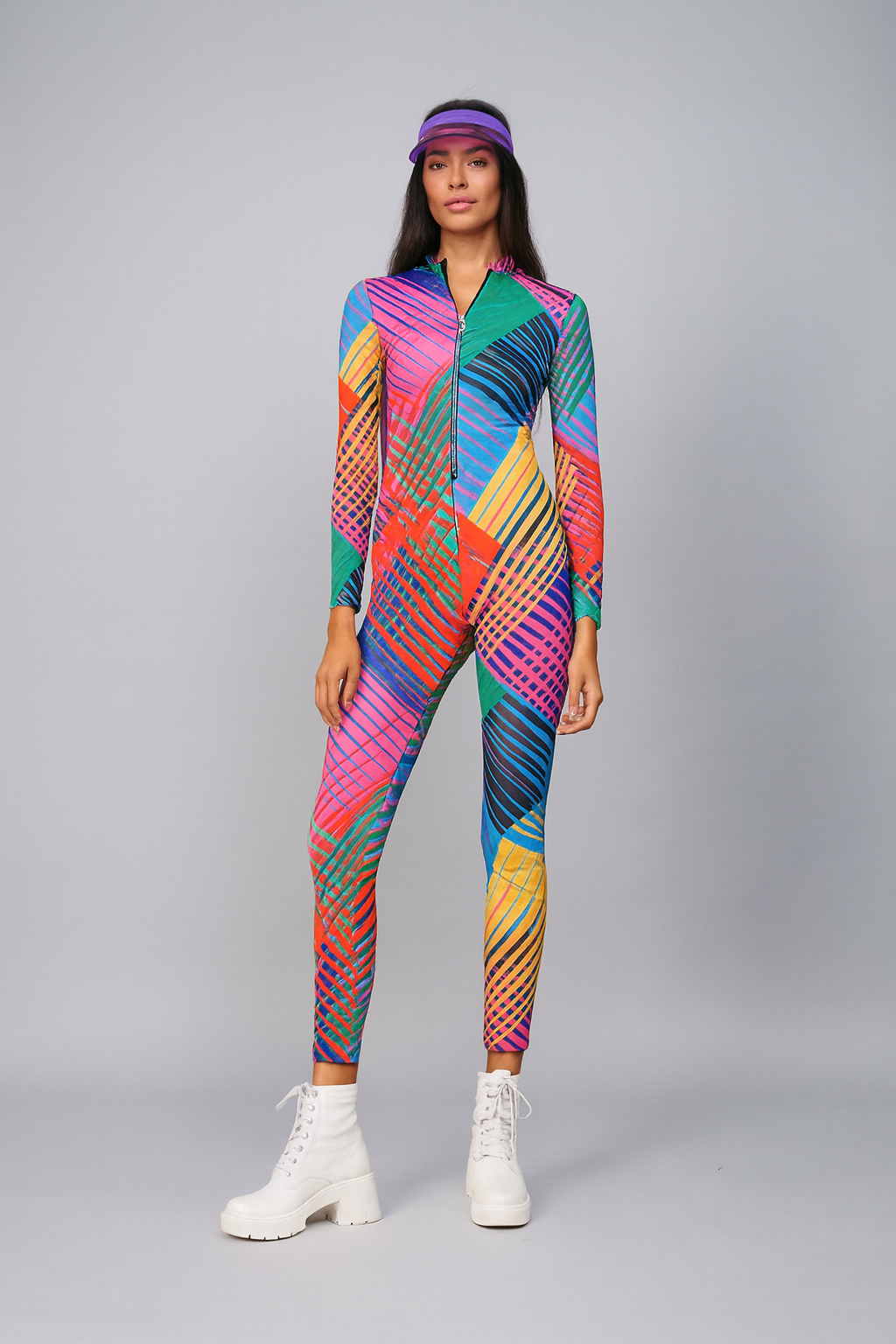 Vivid Spectrum Zip-Front Jumpsuit