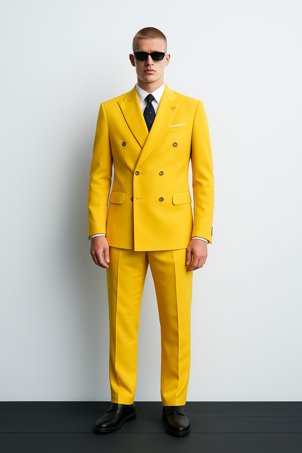 Bold Canary Double-Breasted Suit