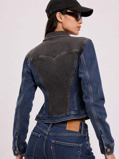 Blue black denim jacket