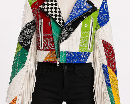 Mix bandana tassel biker