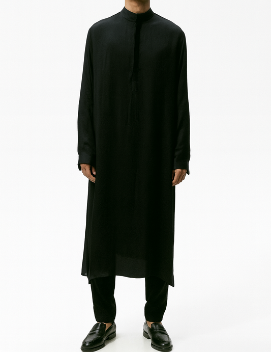 Classic Black Minimal Kurta