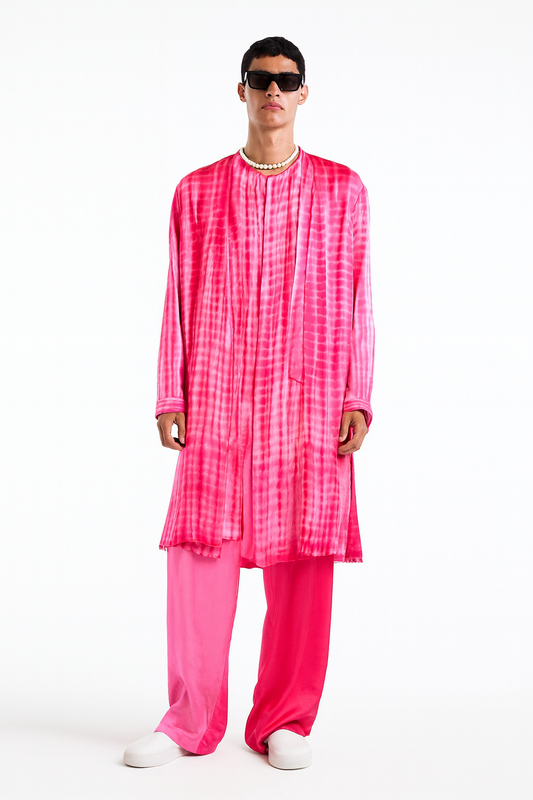 Hot Pink Tie-Dye Indo-Western Set