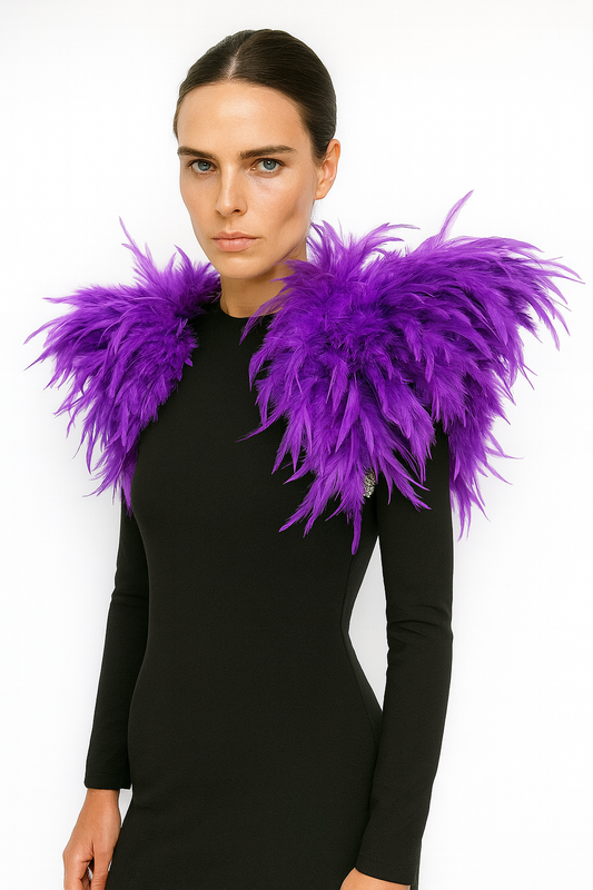 Purple Feather Shoulder Bolero