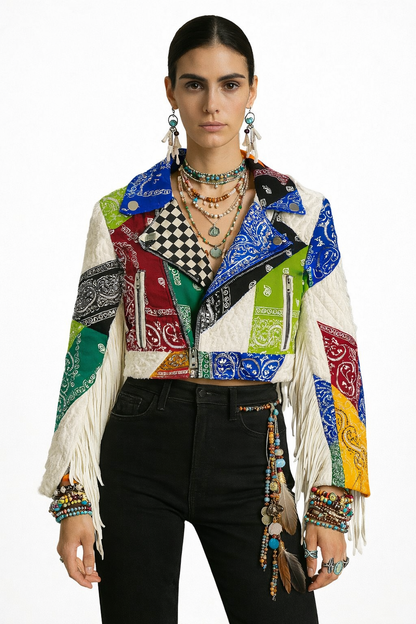 Mix bandana tassel biker