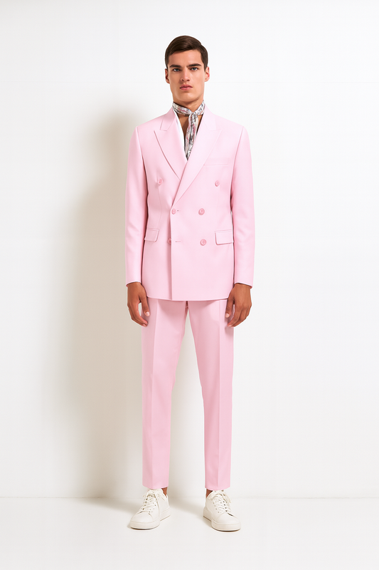 Blush Pink Double-Breasted Suit