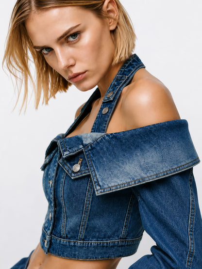 Halter denim jacket