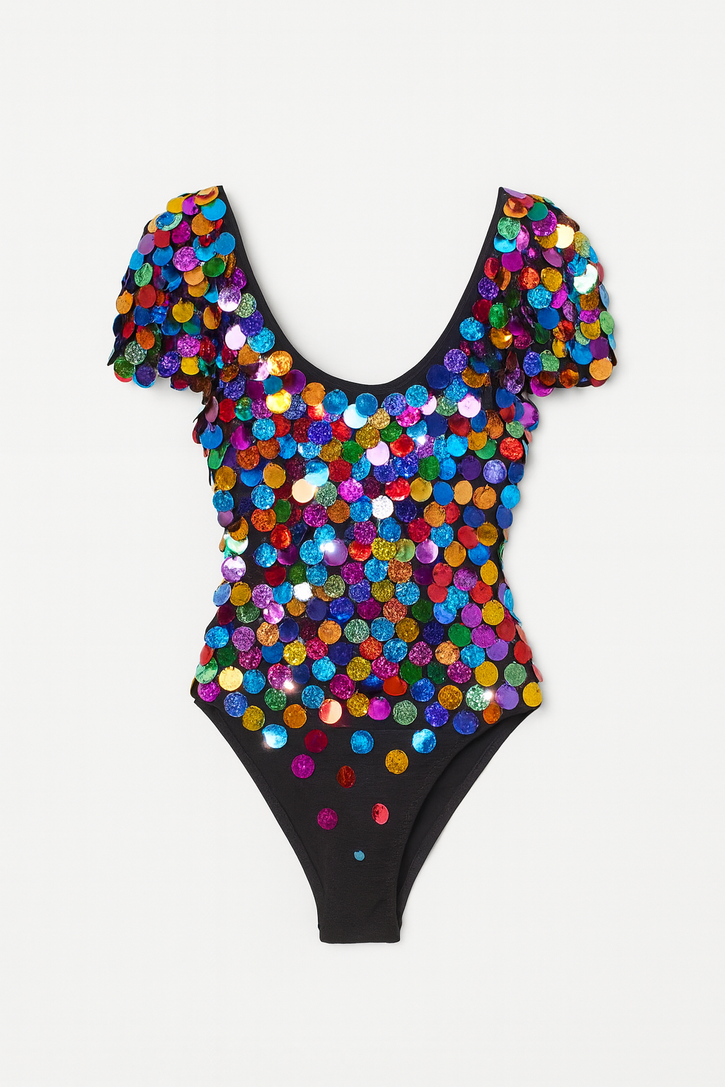 Confetti Crush Sequin Puff Sleeve Bodysuit