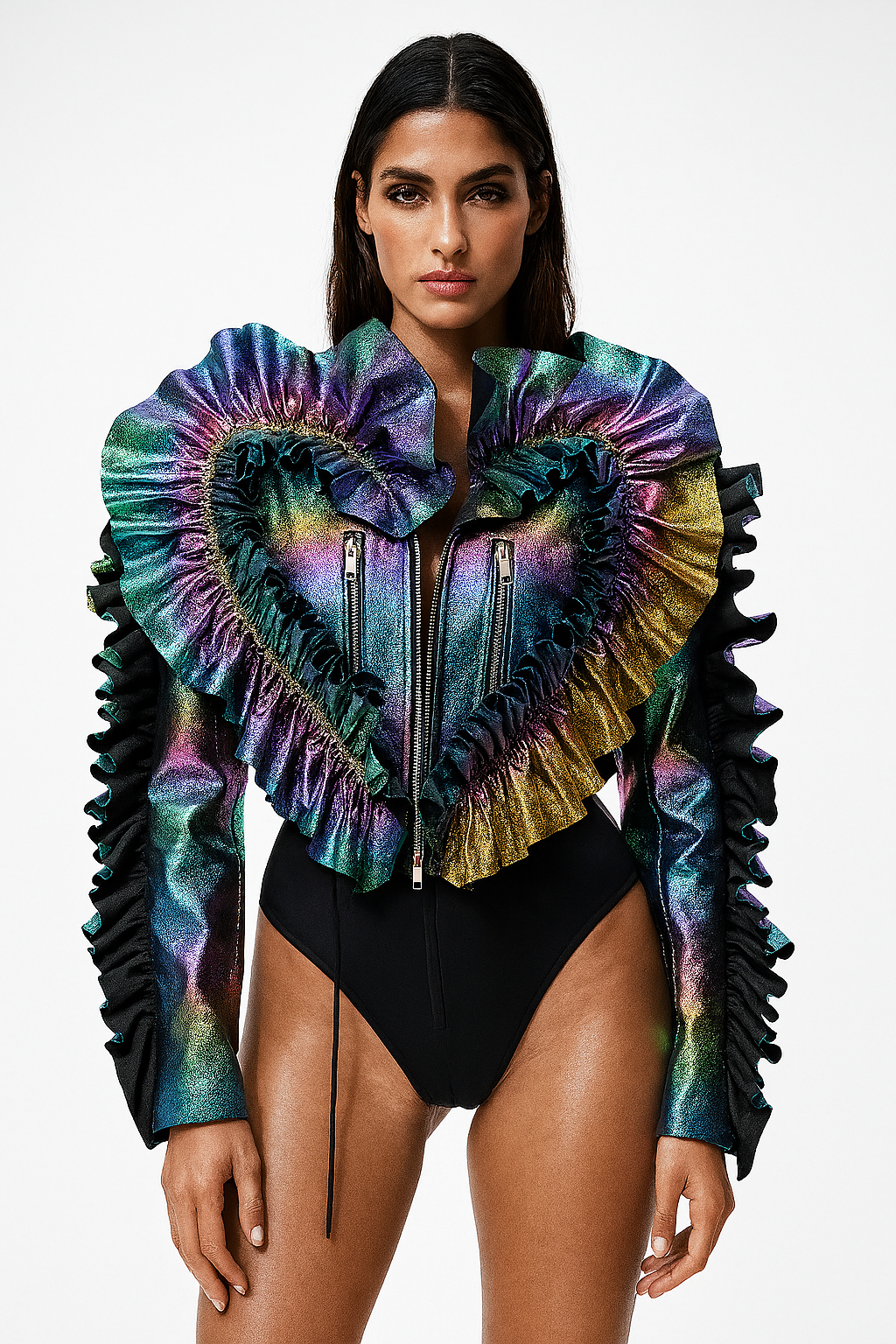 Chrome heart frill jacket