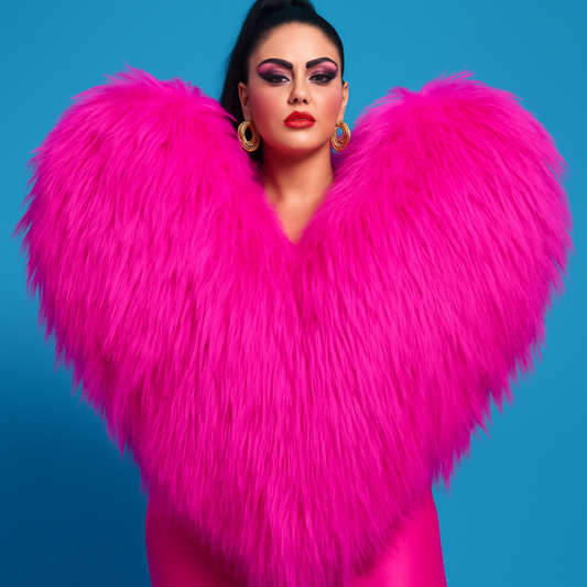 Pink fur heart jacket