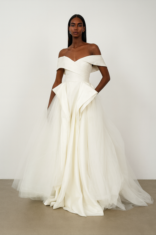 Ivory Off-Shoulder Ball Gown