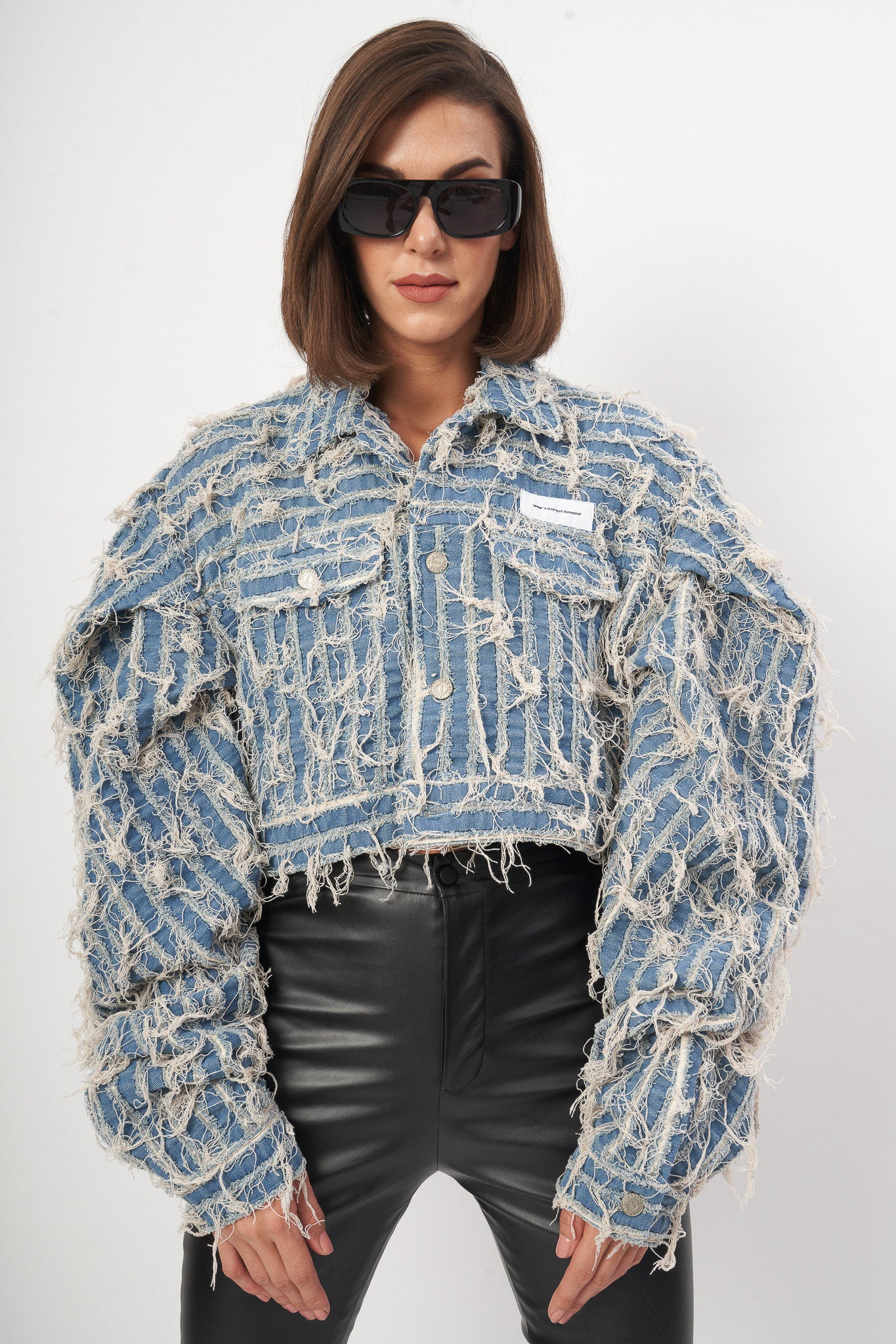 Ripped fringe oversize shirt